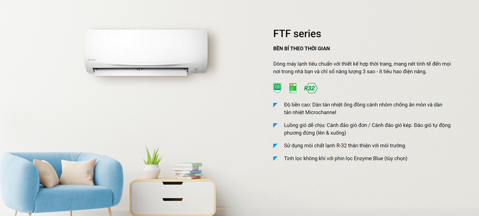 Tính năng đặc biệt dòng máy lạnh Daikin FTF